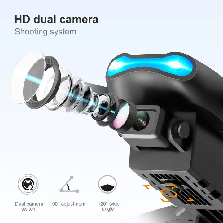E99 PRO Drone with 4K HD Dual Camera, Obstacle Avoidance, Foldable, Height Keep, Mini, HD Dual Camera Adults and Teenager Fordable Remote RC HD 1080